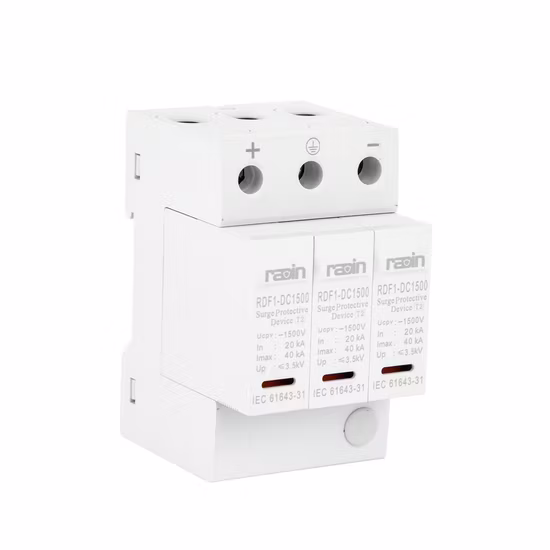 Dispositivo solar de protección contra sobretensiones fotovoltaica con voltaje máximo fotovoltaico 1500V SPD solar